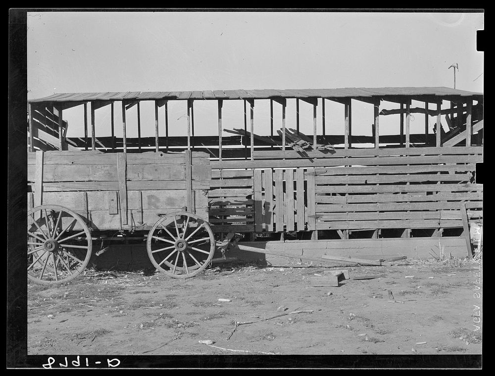 Corn crib and wagon. Kansas. Free Photo rawpixel