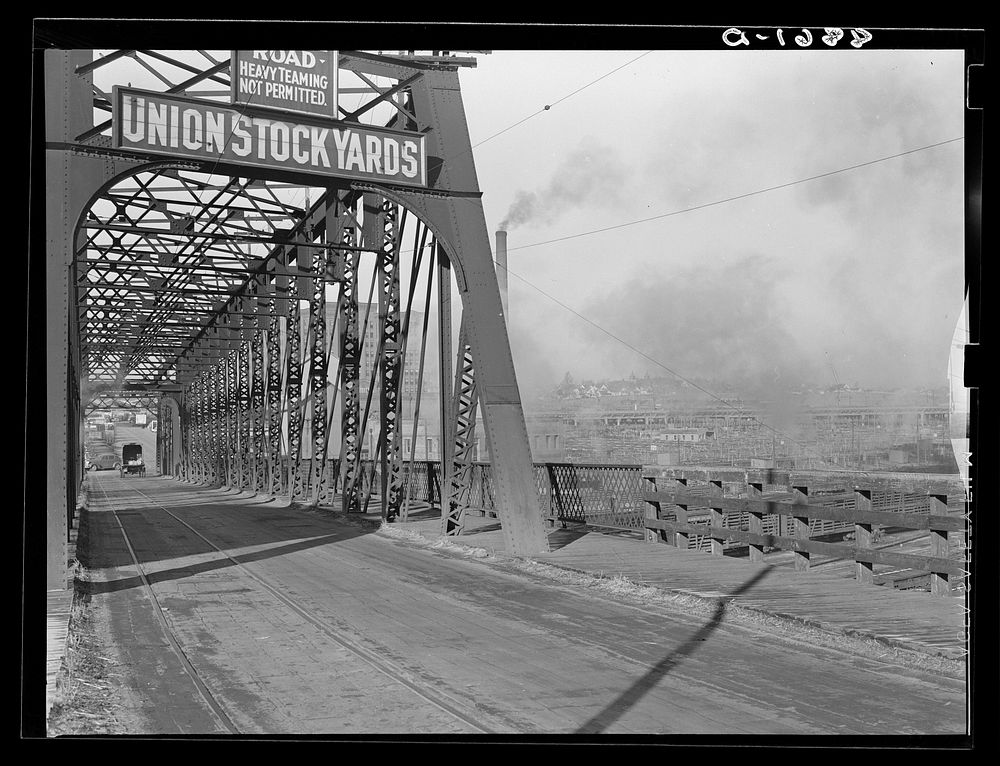 Entrance to Union Stockyards. Omaha, Nebraska. Sourced from the Library of Congress.