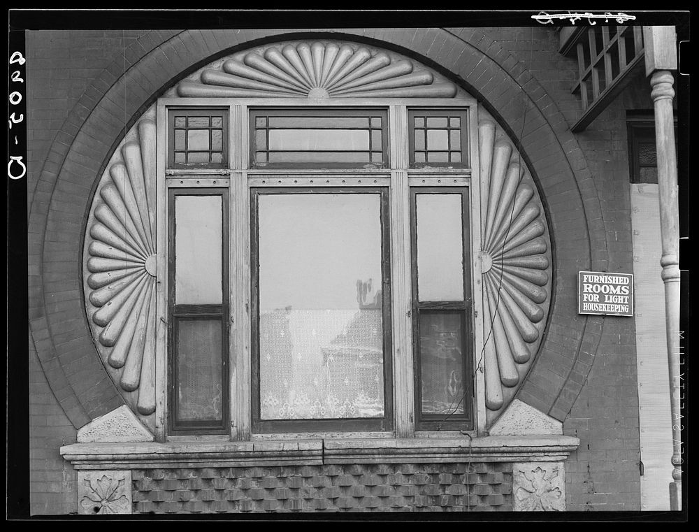 Window in rooming house. Omaha, Nebraska. Sourced from the Library of Congress.