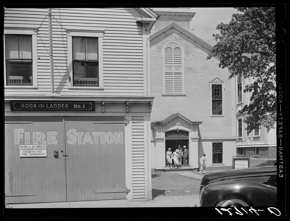 Church is out. Sunday morning. Provincetown, Massachusetts. Sourced from the Library of Congress.