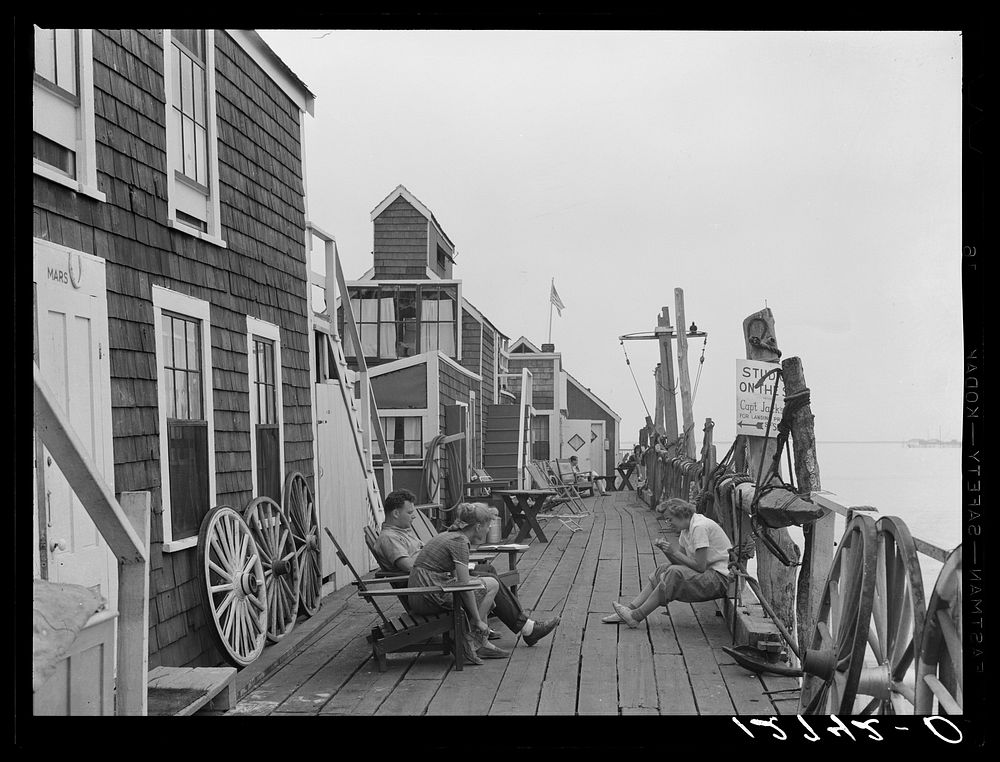 Captain Jack's Wharf, formerly a fish pier, now a tourist colony mainly inhabited by "artists." Previously the shacks had…