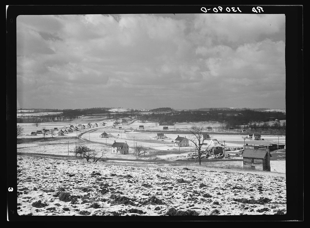 General view of Arthurdale project. Reedsville, West Virginia. Sourced from the Library of Congress.