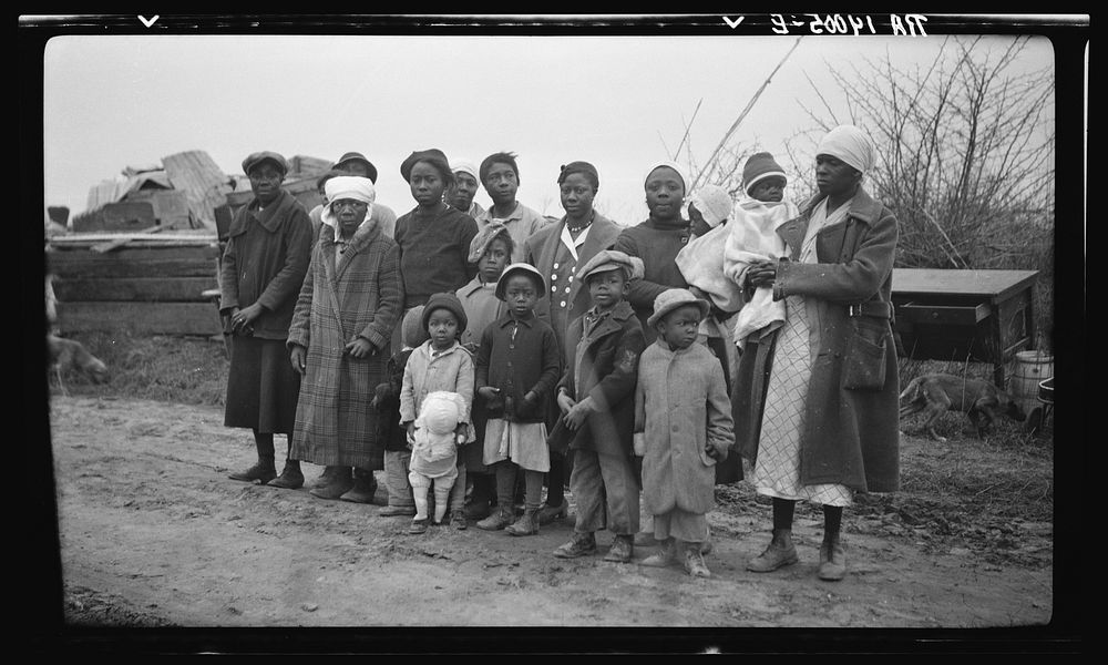 Families of evicted sharecroppers on the Dibble plantation. Parkin (vicinity), Arkansas. Sourced from the Library of…