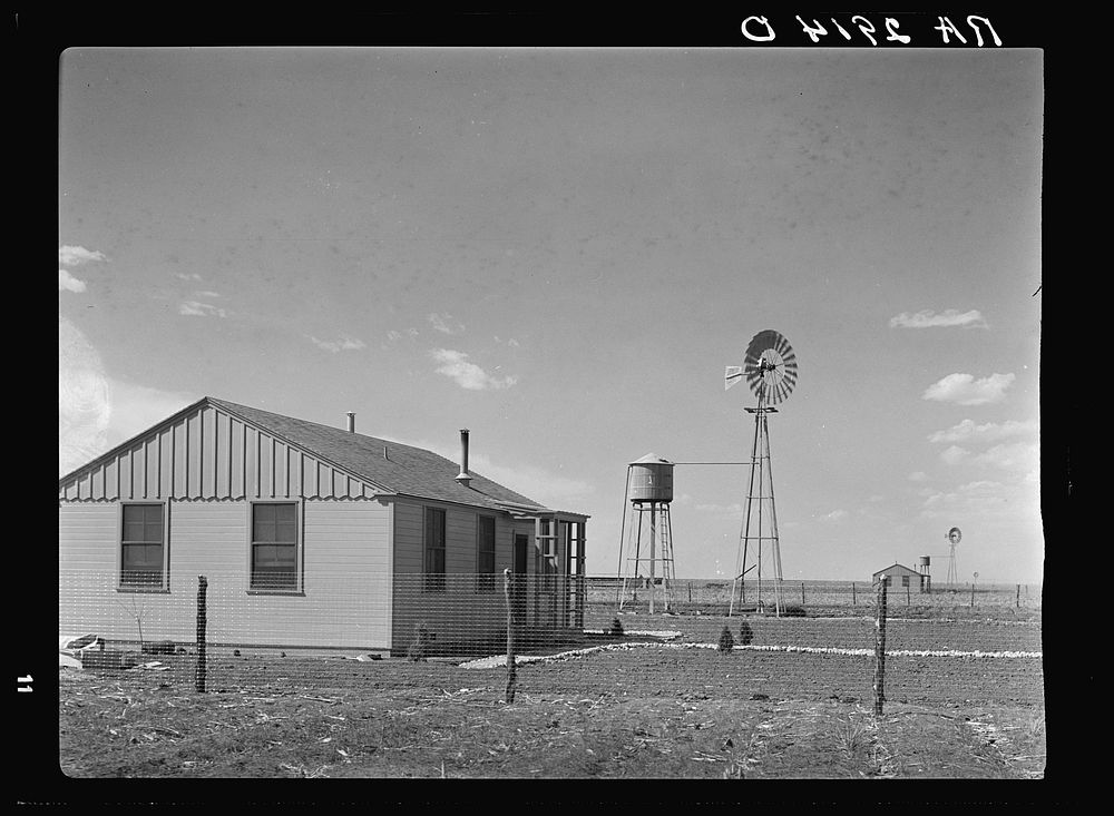 [Untitled photo, possibly related to: Ropesville Farms, Texas, April 1936. United States Resettlement Administration rural…