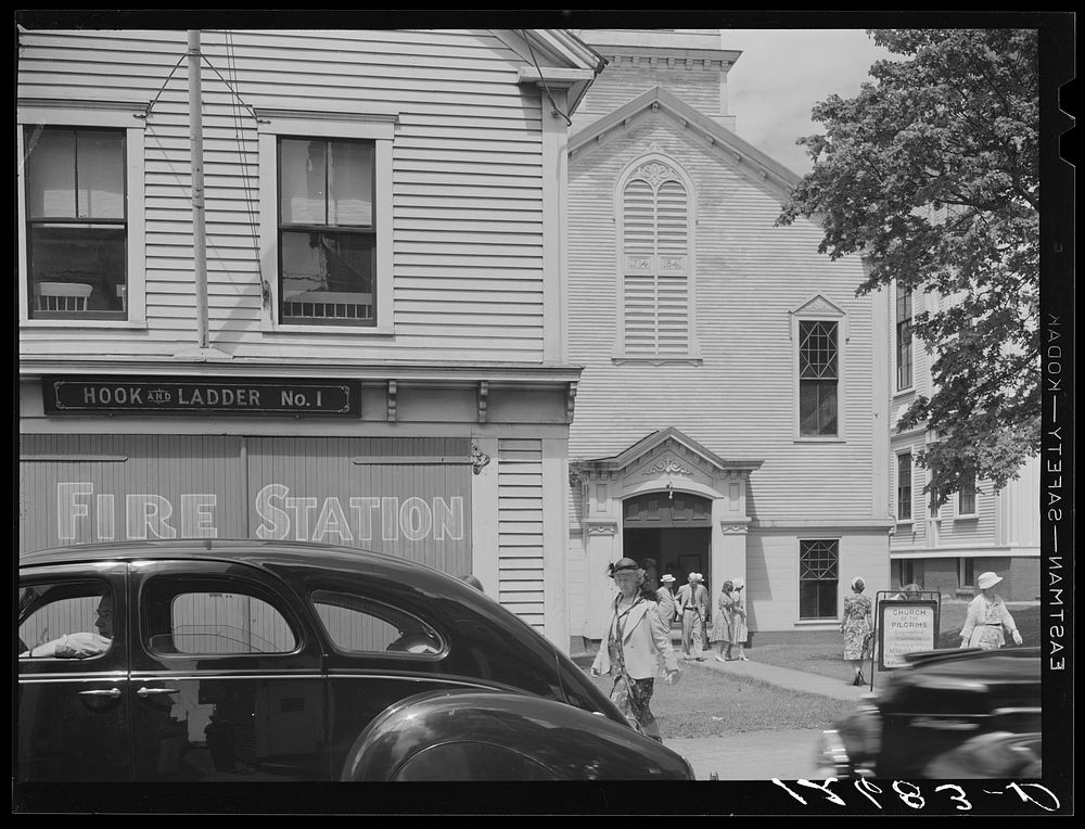 [Untitled photo, possibly related to: Church is out. Sunday morning. Provincetown, Massachusetts]. Sourced from the Library…