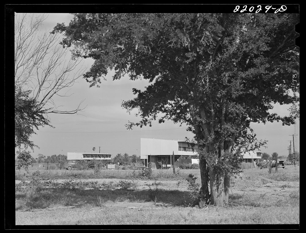 [Untitled photo, possibly related to: Weslaco, Texas. FSA (Farm Security Administration) camp. Clinic and labor homes. Rent…