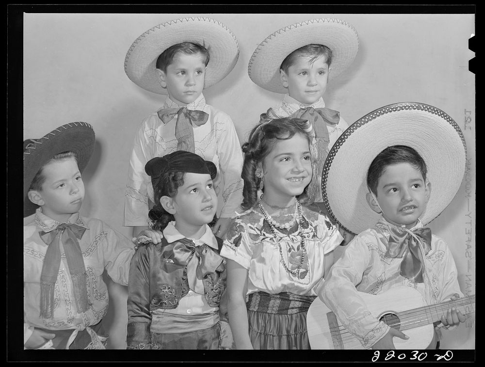 Brownsville, Texas. Charro Days fiesta. Children. Sourced from the Library of Congress.