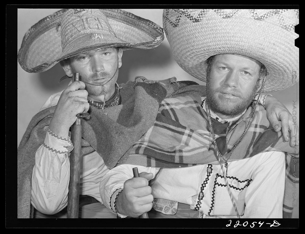 Brownsville, Texas. Charro Days fiesta. A pair of bandidos. Sourced from the Library of Congress.