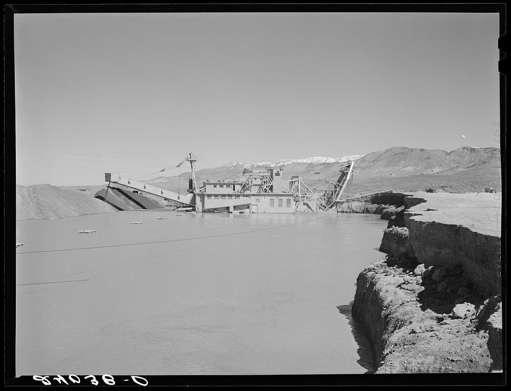 [Untitled photo, possibly related to: Trailing pile left by gold dredge. Nye County, Nevada]. Sourced from the Library of…