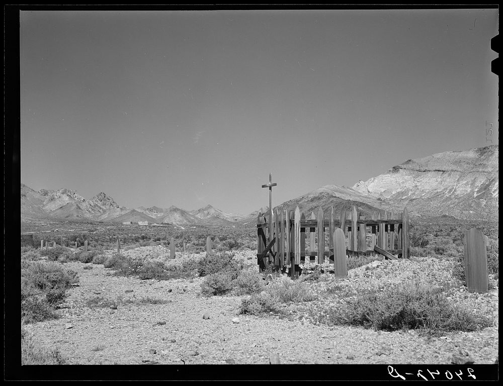 [Untitled photo, possibly related to: Cemetery. Rhyolite, Nevada]. Sourced from the Library of Congress.