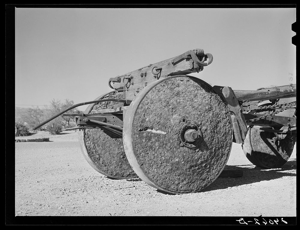 Wagon used in hauling borax [i.e., lumber]. Death Valley, California. Sourced from the Library of Congress.