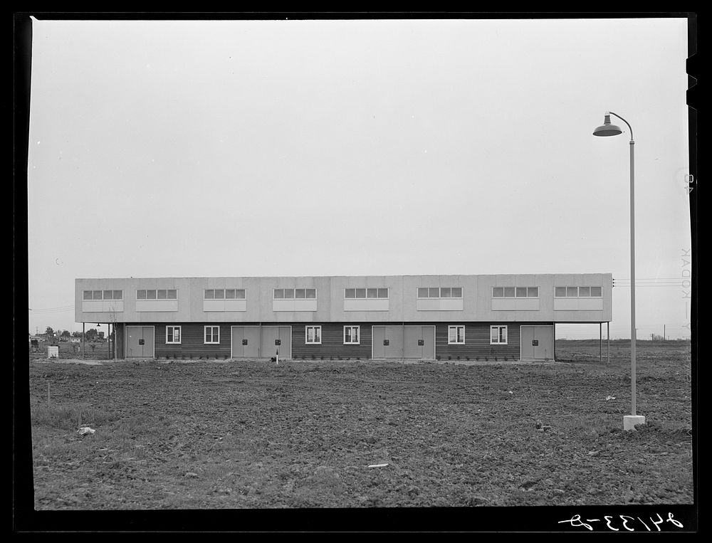 Newly-constructed migrant camp. Firebaugh, California. Sourced from the Library of Congress.
