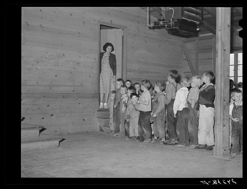 [Untitled photo, possibly related to: Children in nursery. Tulare migrant camp. Visalia, California]. Sourced from the…
