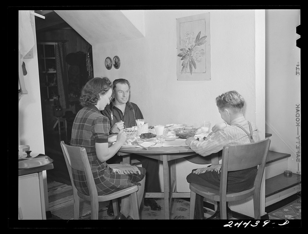 The Hardeman family at their Saturday evening meal. Dailey, West Virginia. Sourced from the Library of Congress.
