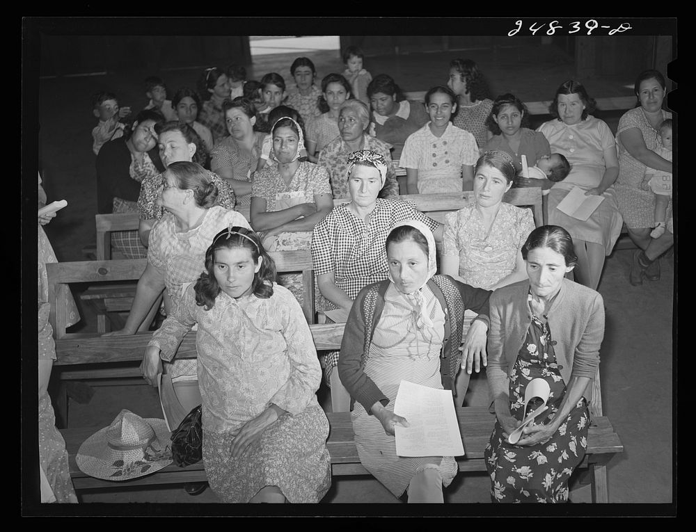 Women's health and sanitation committee meeting. Robstown, Texas. Sourced from the Library of Congress.
