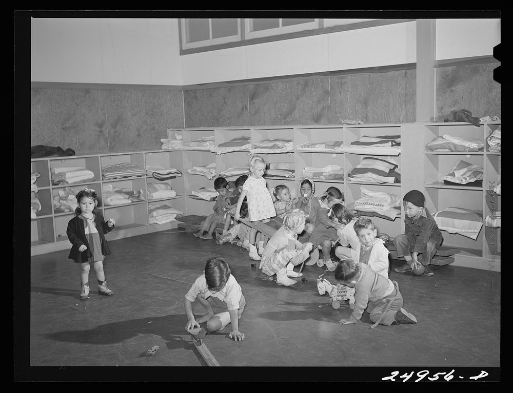 Harlingen, Texas. FSA (Farm Security Administration) camp. Free play, nursery school. Sourced from the Library of Congress.