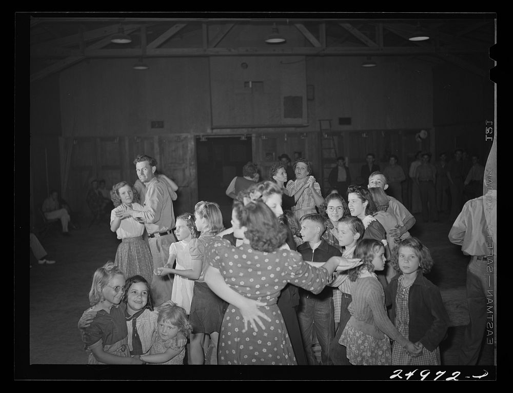 [Untitled photo, possibly related to: Weslaco, Texas. FSA (Farm Security Administration) camp. Square dancing, Saturday…