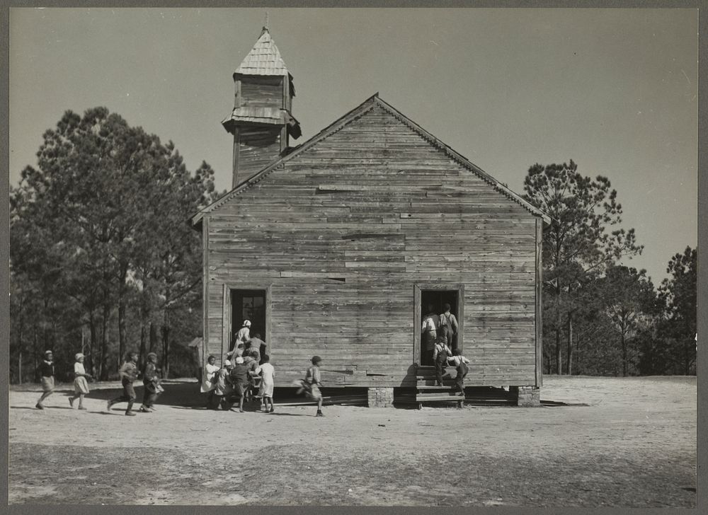 Going to school. Gees Bend, Alabama. Sourced from the Library of Congress.