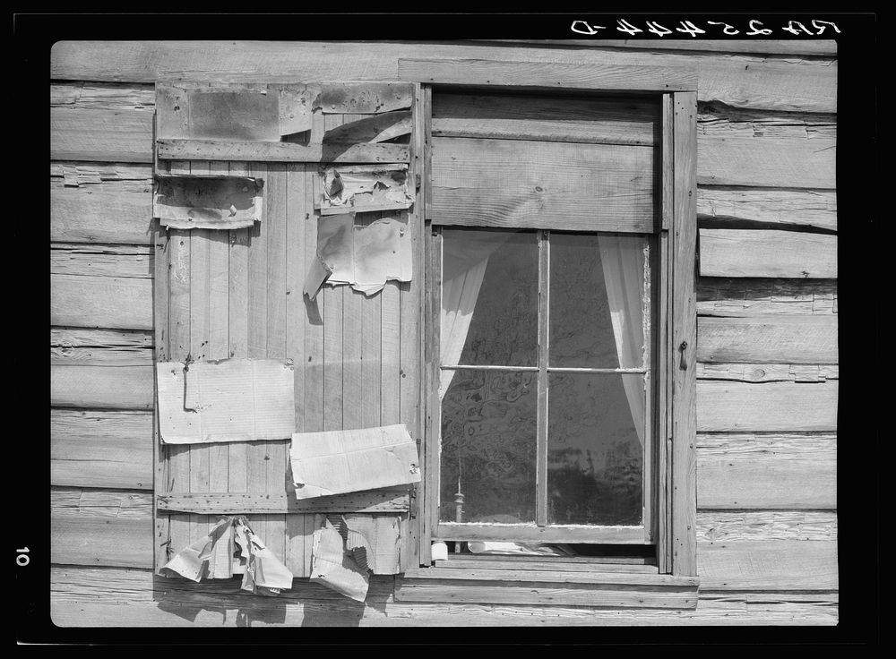 Window of tenant farmer's home. Montgomery County, Alabama. Sourced from the Library of Congress.