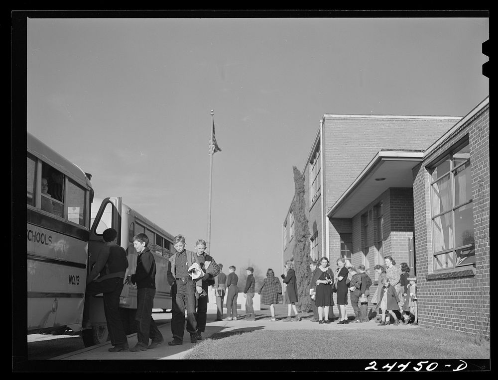 [Untitled photo, possibly related to: Children leaving homestead school. Dailey, West Virginia]. Sourced from the Library of…