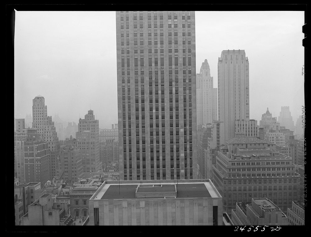 New York, New York. Skyline of midtown Manhattan. Sourced from the Library of Congress.