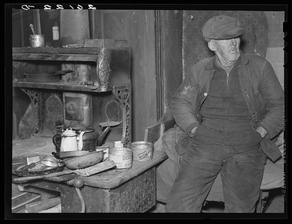 John Marsh, seventy-two year-old bachelor living in one room of an old house. Belfast, New York, Allegany County. Sourced…
