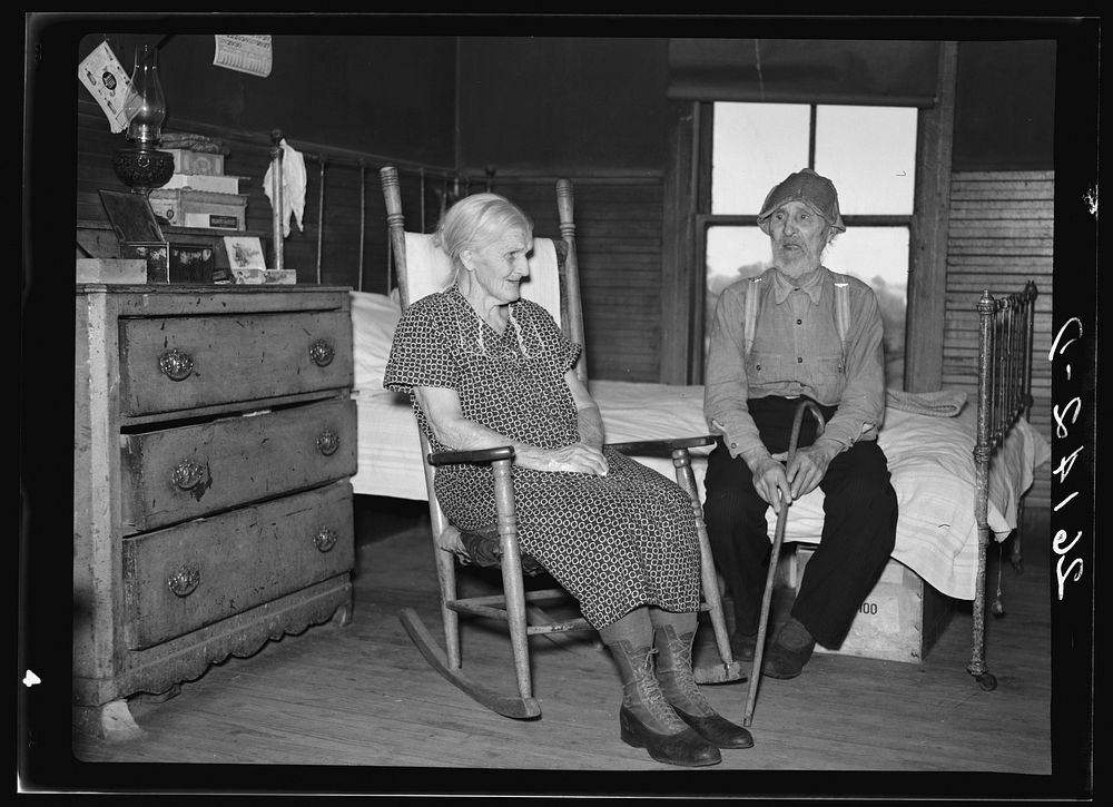 Mr. and Mrs. John Laberdee, a farm couple whose children have left the submarginal area. Jefferson County, New York. Sourced…