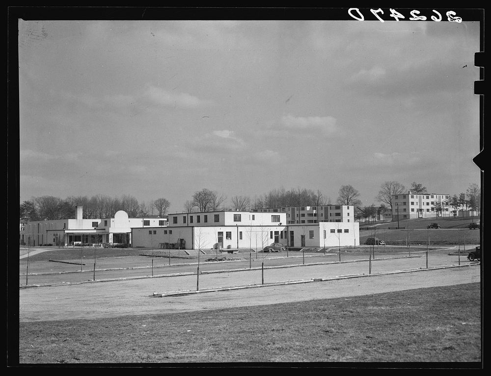 Store and theater buildings. Greenbelt, Maryland. Sourced from the Library of Congress.