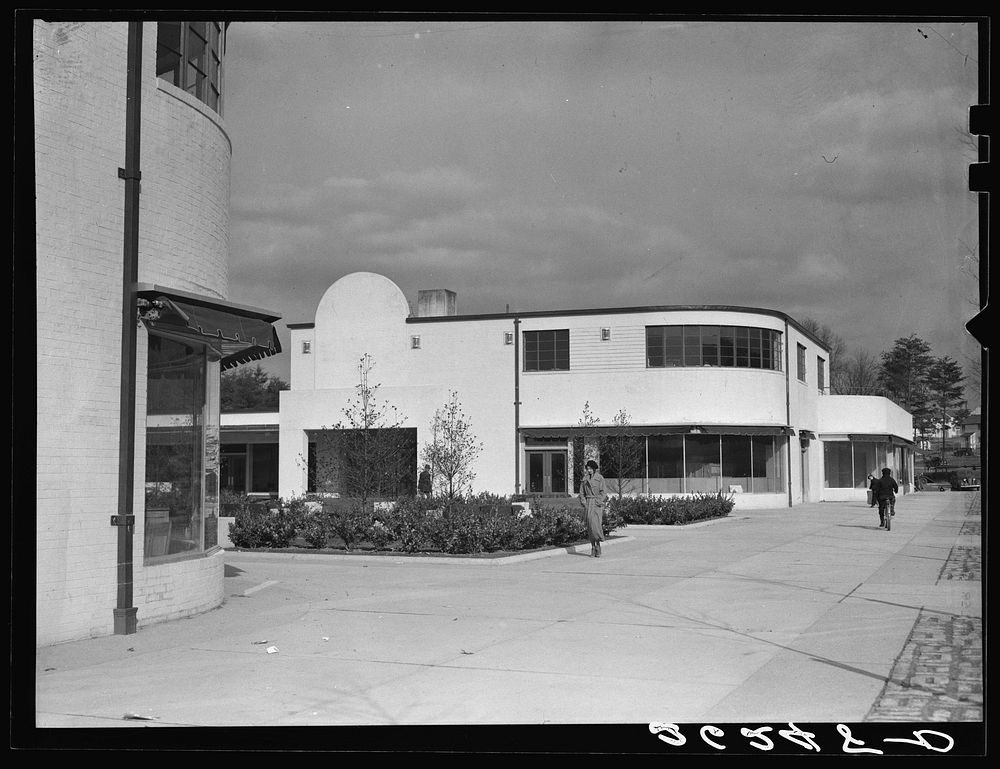 Theater and stores. Greenbelt, Maryland. Sourced from the Library of Congress.