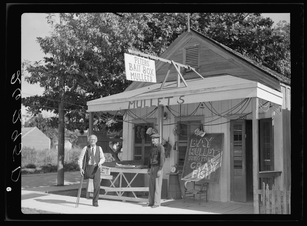 Bait seller. Key West, Florida. Sourced from the Library of Congress.