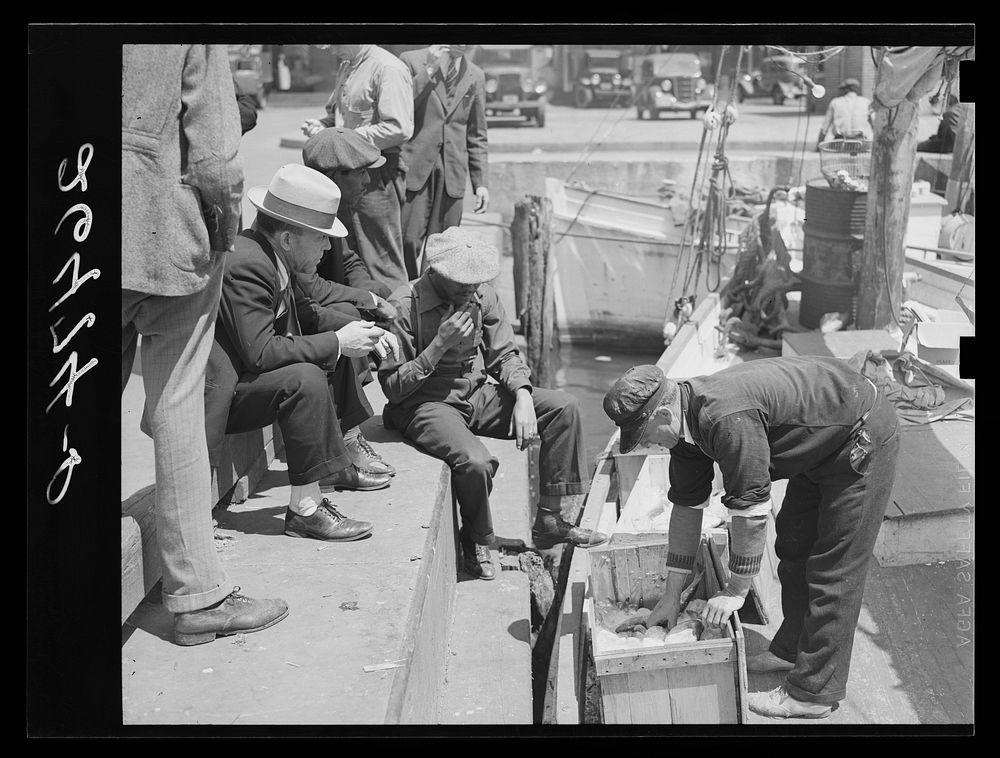 Fishermen near the wharves. Washington, D.C.. Sourced from the Library of Congress.