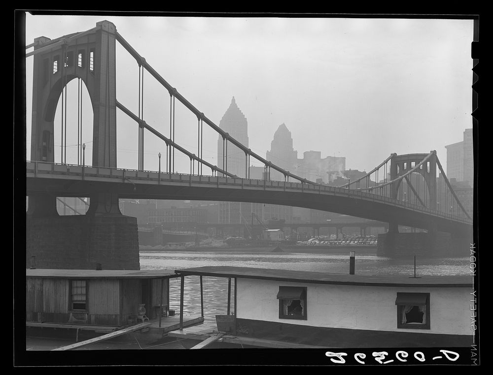 [Untitled photo, possibly related to: One of the many bridges spanning the Allegheny River. Pittsburgh, Pennsylvania].…