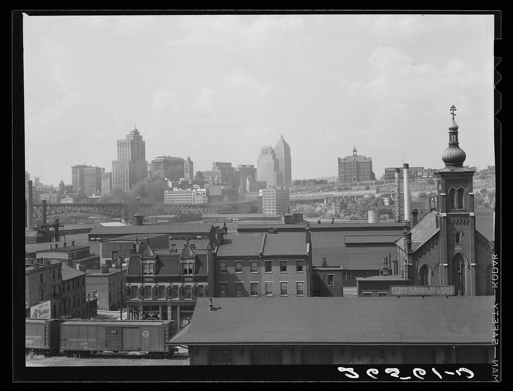 Pittsburgh. View of the city from Homestead. Sourced from the Library of Congress.