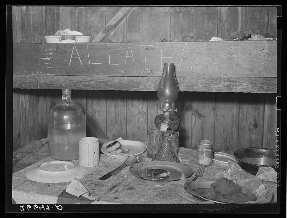 Migrant potato pickers' dinner. Monmouth County, New Jersey. Sourced from the Library of Congress.