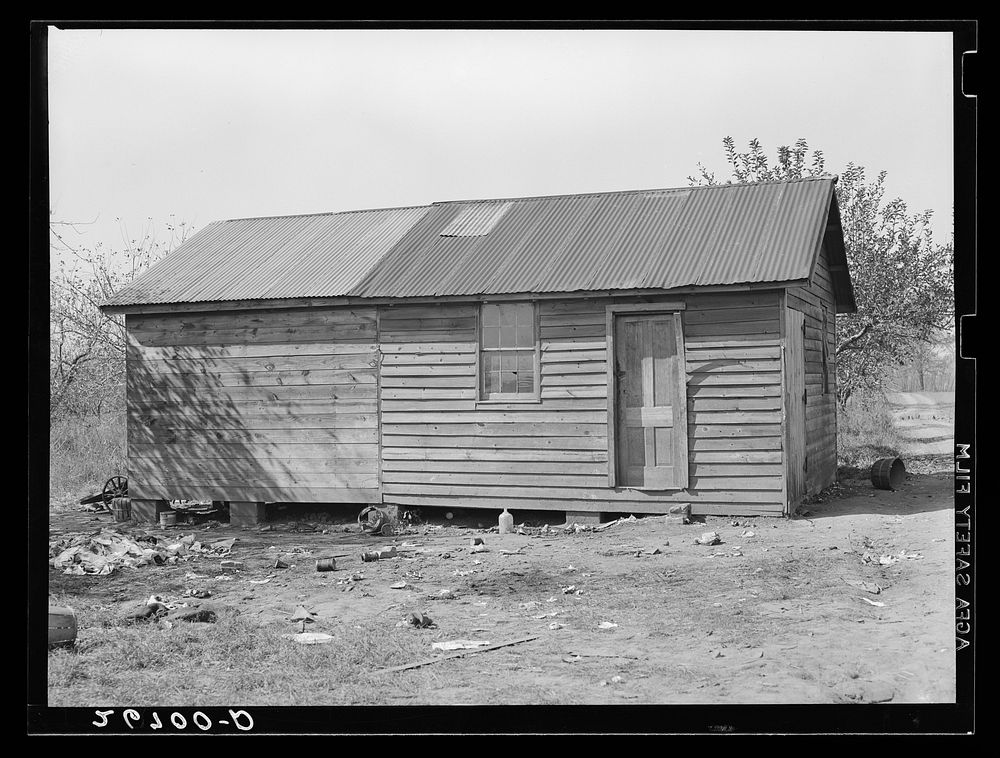 Shack in which potato pickers are housed. Monmouth County, New Jersey. Sourced from the Library of Congress.