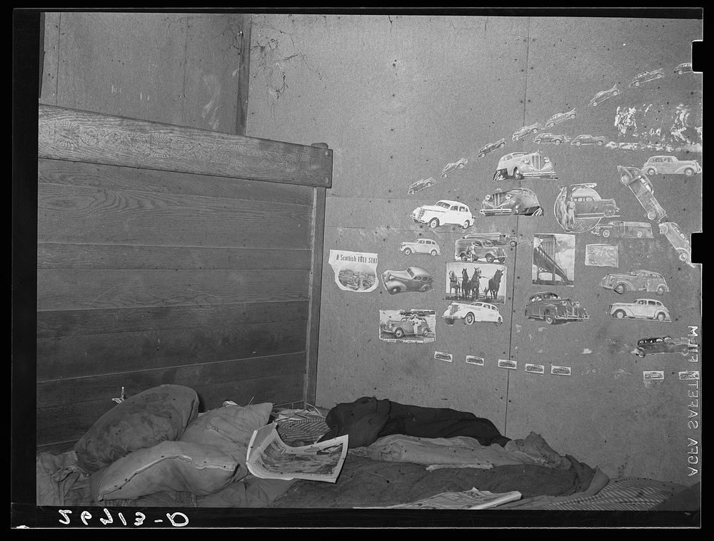 Room in which migratory agricultural workers sleep. Camden County, New Jersey. Sourced from the Library of Congress.