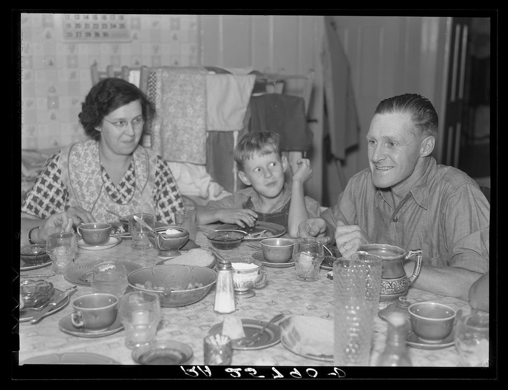 McNallys at dinner. Kirby, Vermont. Sourced from the Library of Congress.