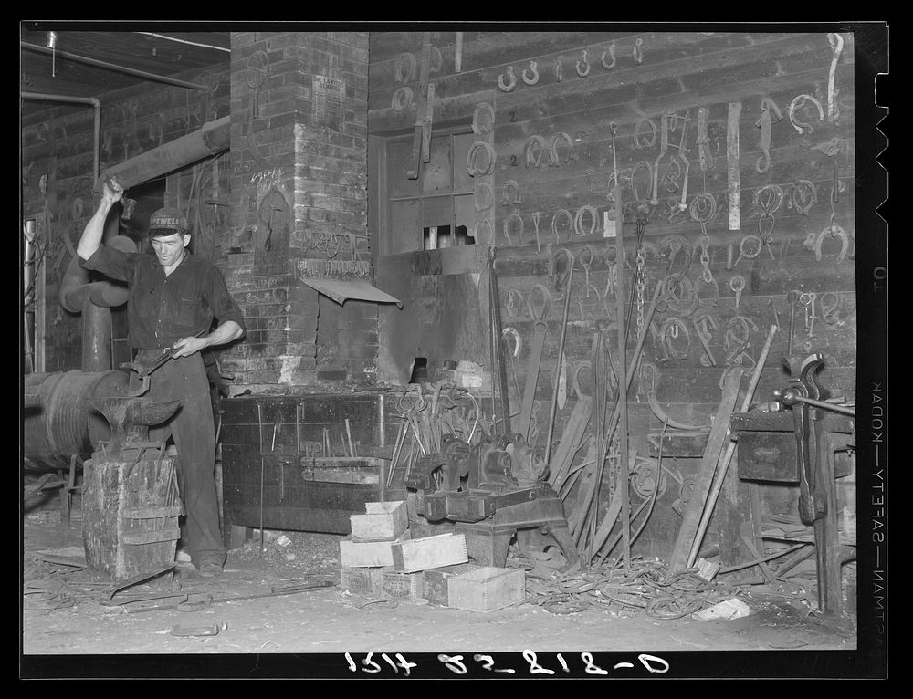 Blacksmith. Lowell, Vermont. Sourced from the Library of Congress.