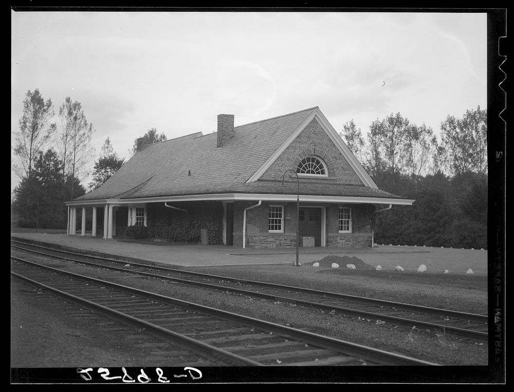 Railroad station used as WPA (Work Progress Administration) office. Cooperstown, New York. Otsego County, New York. Sourced…