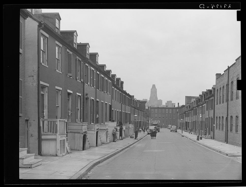 Row houses. Baltimore, Maryland. Sourced from the Library of Congress.