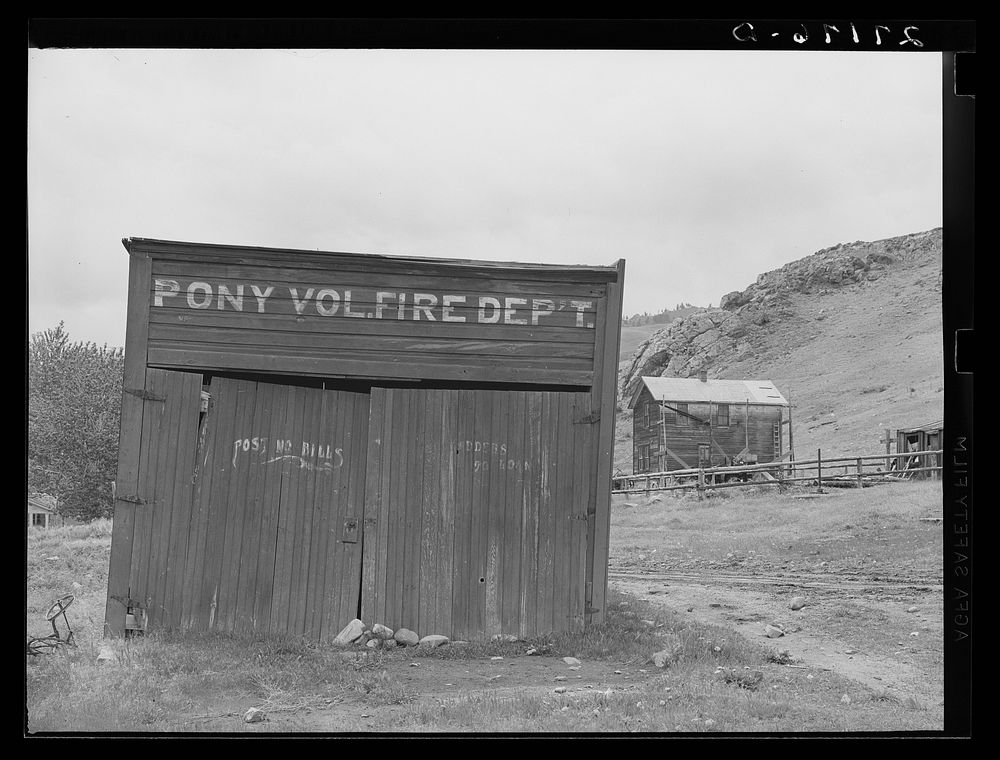 Volunteer fire department. Pony, Montana. Sourced from the Library of Congress.