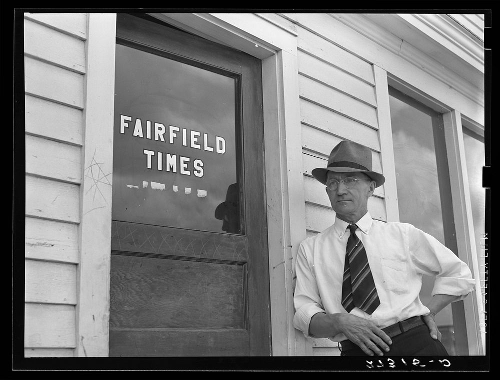 Editor of Fairfield Times. Fairfield, Montana. Sourced from the Library of Congress.