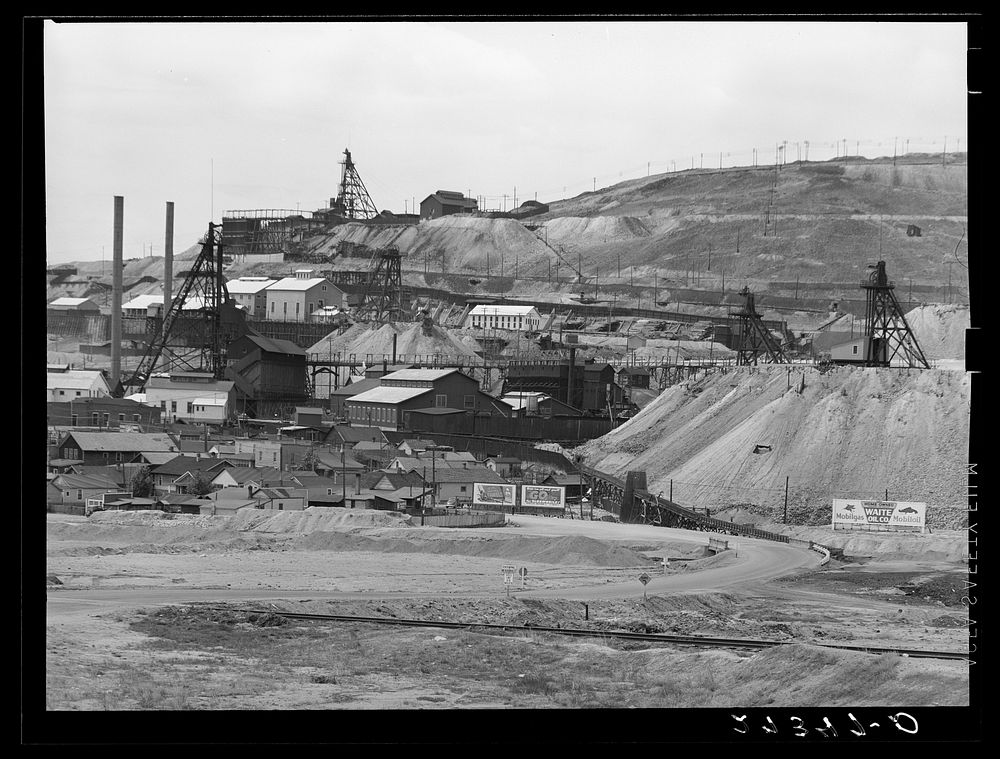 [Untitled photo, possibly related to: Copper mine and miner's homes. Meaderville, Montana]. Sourced from the Library of…