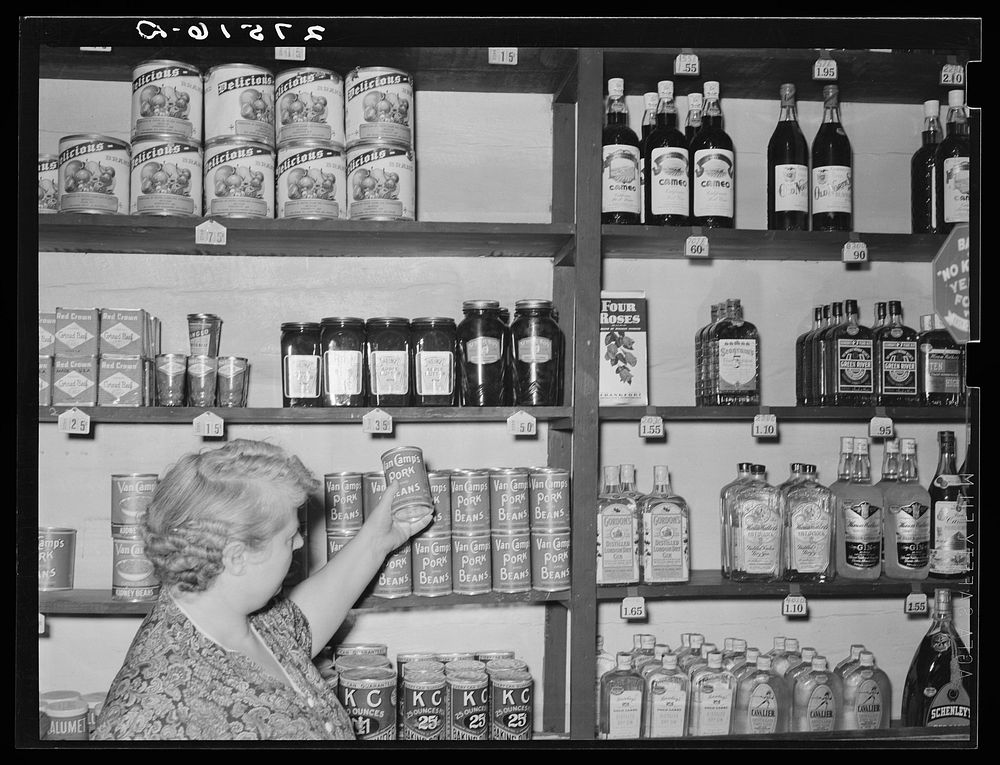 [Untitled photo, possibly related to: Interior of general store. Birney, Montana]. Sourced from the Library of Congress.
