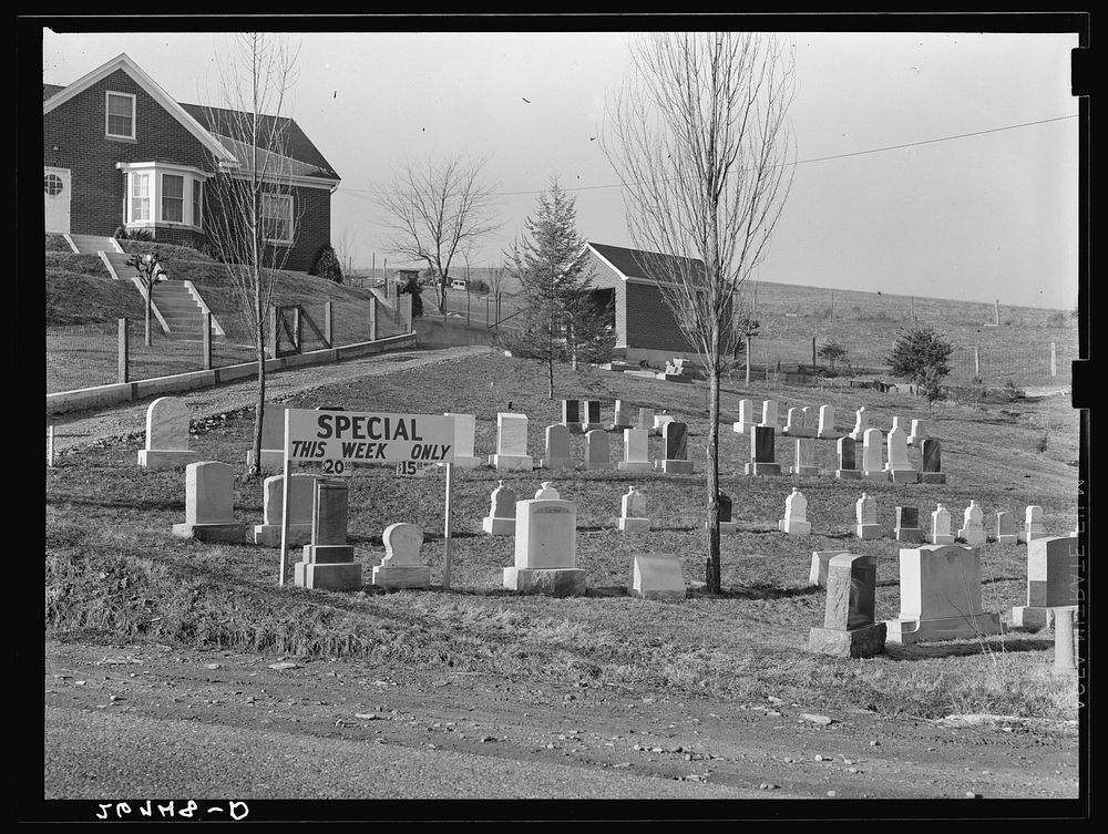 Bargain tombstones. Lexington, Virginia. Sourced from the Library of Congress.