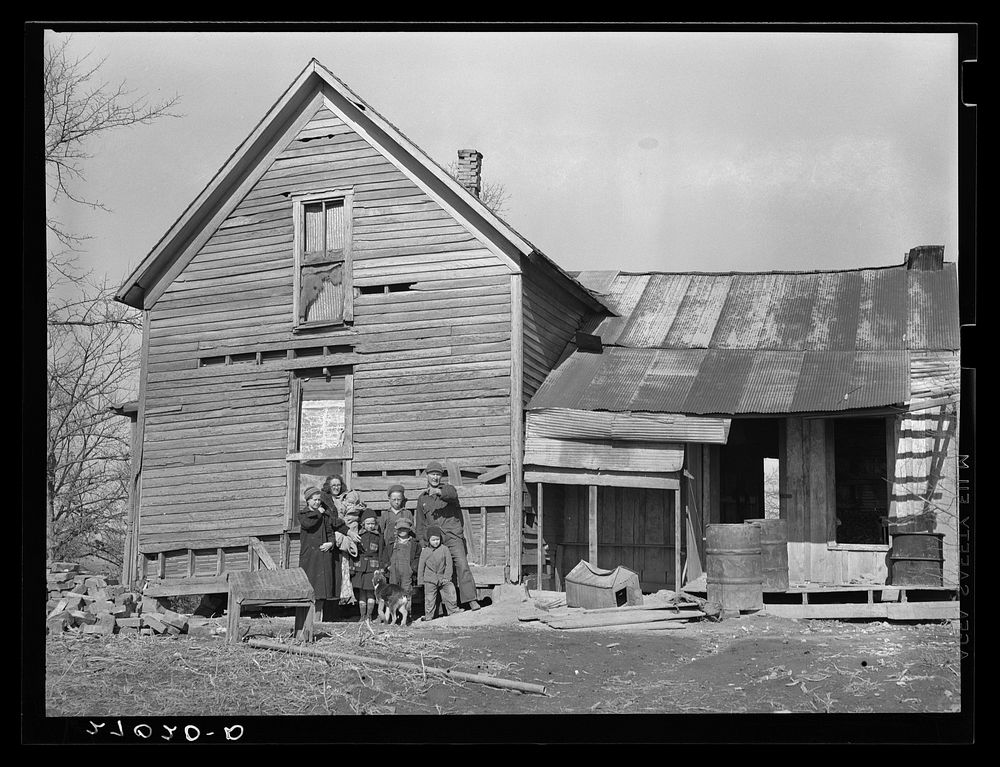 Home of a Rehabilitation Administration client. Gallatin County, Illinois (see 27018-D). Sourced from the Library of…