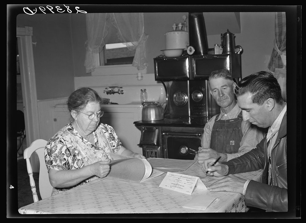 [Untitled photo, possibly related to: Mr. and Mrs. Milton Robinson with FSA (Farm Security Administration) supervisor. Weld…