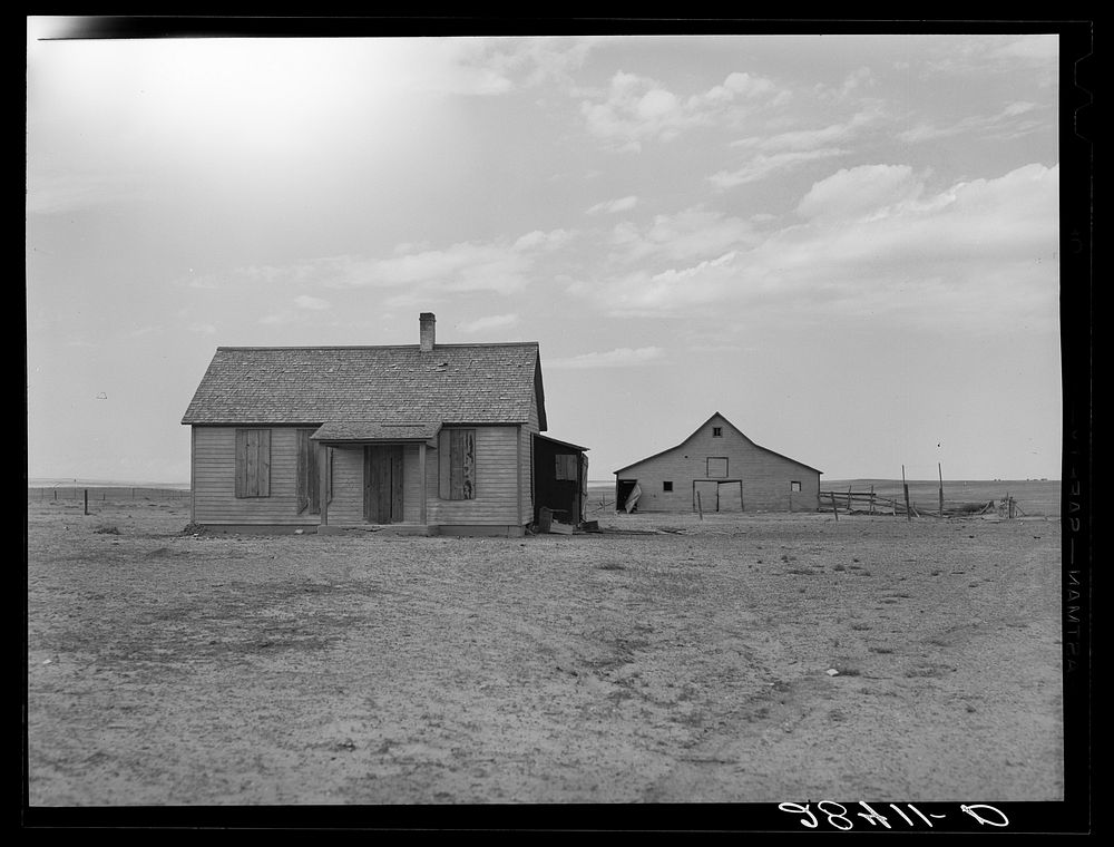 [Untitled photo, possibly related to: Farm abandoned because of continuous crop failures. Weld County, Colorado]. Sourced…