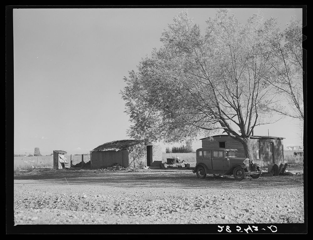 Home of migrant potato pickers. Rio Grande County, Colorado. Sourced from the Library of Congress.