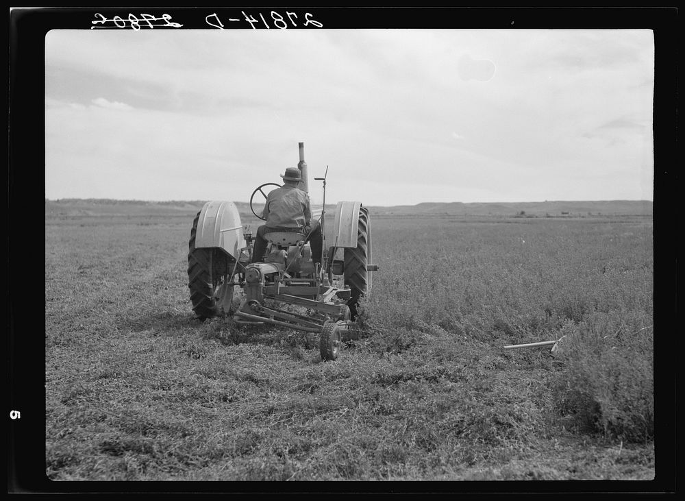 Tractor used in cutting alfalfa. Rosebud County, Montana. Sourced from the Library of Congress.